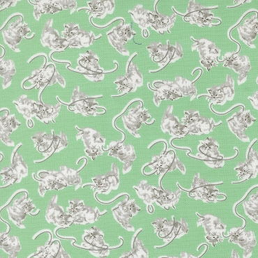Cat Named Stitch by MODA - Green Georgie